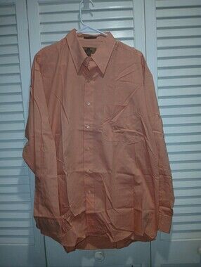 Vintage J. Riggings Men’s Peach Button-Up Shirt Size 16½ Large Long Sleeve